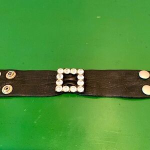 Black leather bracelet